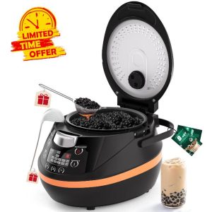 WantJoin Boba Maker Machine - 8L Commercial Boba Cooker Automatic Pearl Warmer Pot Machine for Bubble Tea Milk Tea Tapioca Pearls
