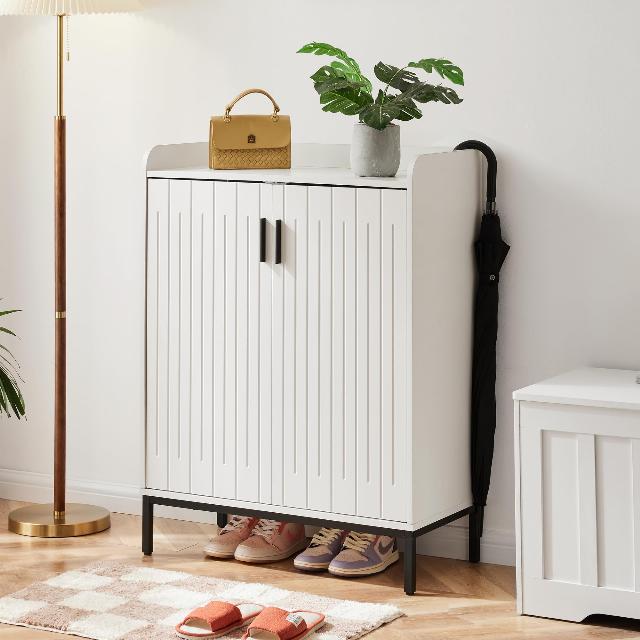 Modern Shoe Cabinet with Metal Legs