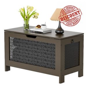 Storage Chest | Storage Trunk Safety Hinges | Storage Bench | Shoe Bench | 31.5 * 15.75 * 23.33 Inches | for Entryway | Bedroom | Living Room| Retro style | Brown