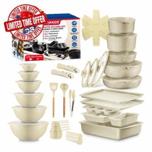 Bakken Master 38 Piece Granite Cookware and Bakeware Set – Nonstick Granite Coating