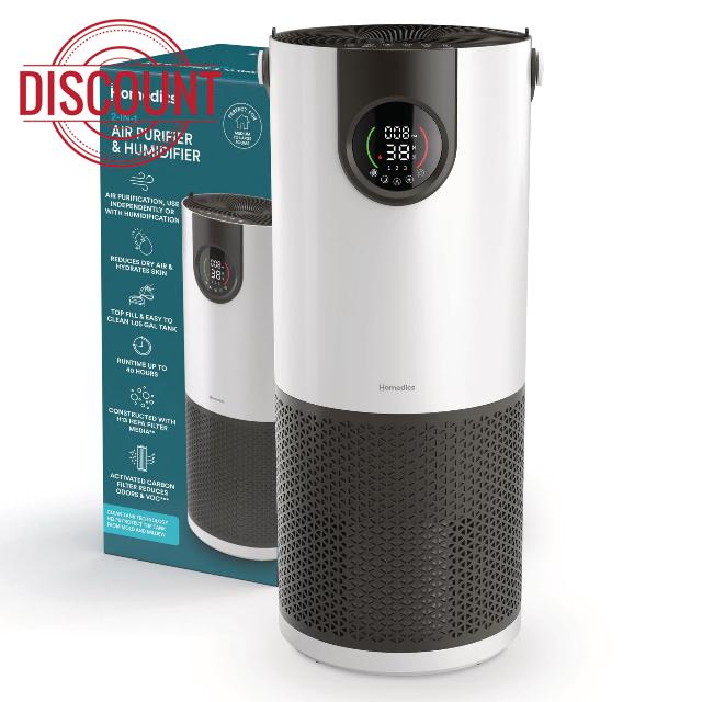 Homedics 2-in-1 Cool Mist Humidifier & Air Purifier – Humidifies & Purifies Air