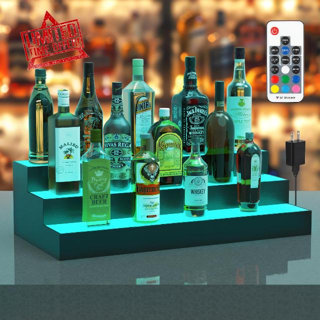 LED Lighted Liquor Bottle Display Shelf