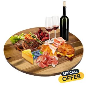 30'' Acacia Wooden Lazy Susan for Table Top-Wooden Lazy Susan Turntable for Table