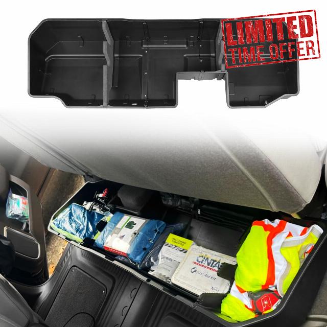 POETRYXIAO Double Cab & Crew Cab Truck Under Seat Storage Box For 2019-2024 Chevy Silverado 1500/GMC Sierra 1500