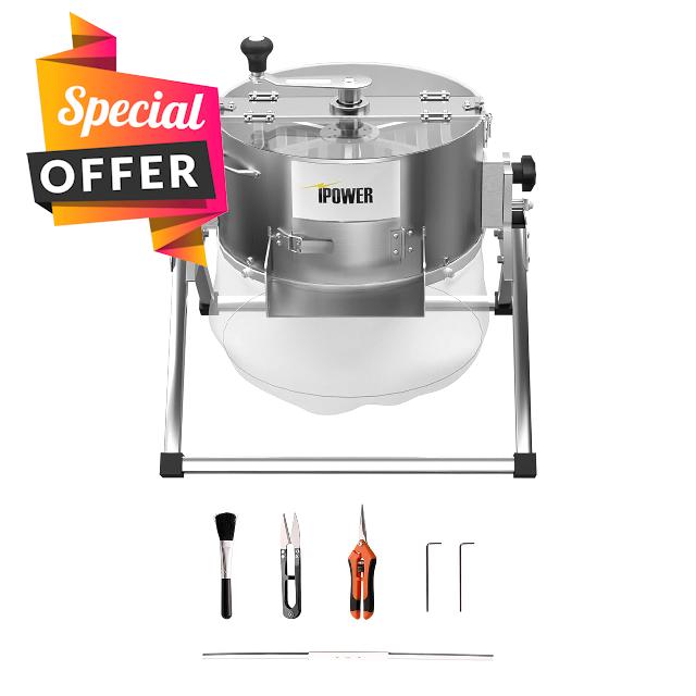 iPower Bud Leaf Trimmer Bowl Hydroponic Dry Wet Plant Reaper Trimming Machine with Sharp Stainless Steel Blade and Hand Pruner Twisted Spin Cut for Herbs and Flower