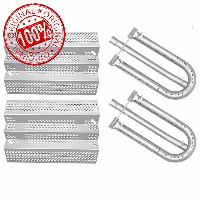 92461 2 Pack Heat Plate and 2 Pack 12461 Grill Burner Repair Kit Replacement Grill Parts for American Outdoor Grill 24NB 24NG 24NP Gas Model