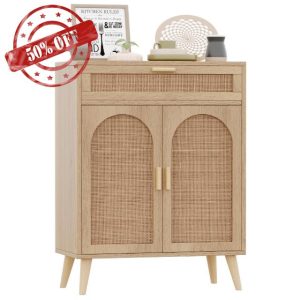 Irontar Rattan Buffet Sideboard Cabinet with Storage