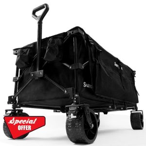 SunnyFeel 49''L 550lbs Heavy Duty Wagon Cart Foldable with Wheels