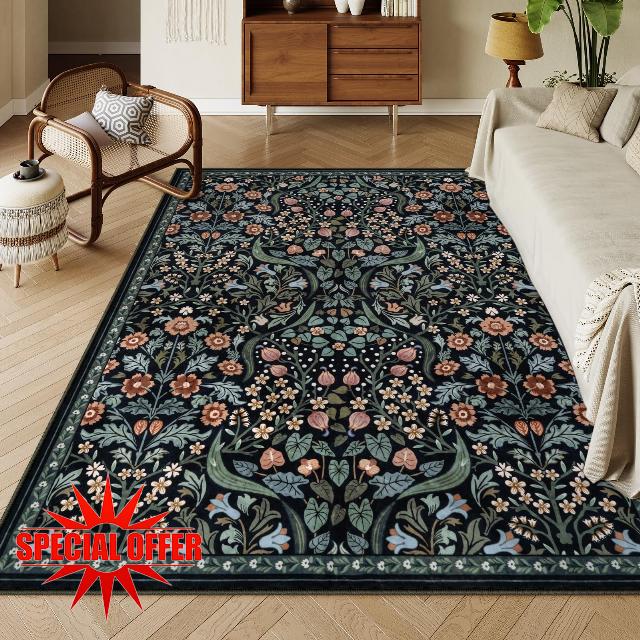 Moynesa Floral Washable Rugs