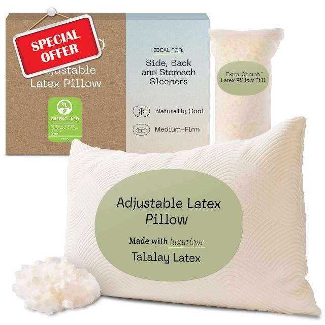 Coop Home Goods Adjustable Latex Pillow Queen