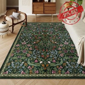 Moynesa Floral Washable 8x10 Rug