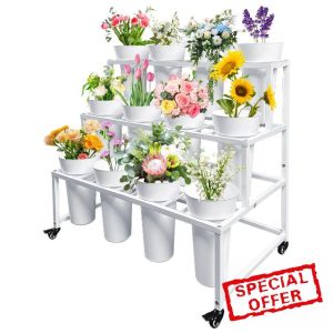 Flower Display Stand with 12 Buckets