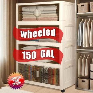 150GAL/600QT Large Storage Bins with 2 Lids