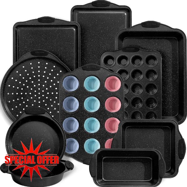 Kikcoin 22 PCS Nonstick Baking Pans Set