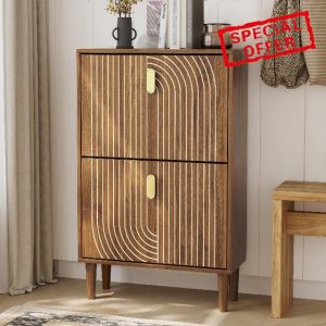 Shoe Storage Cabinet with 2 Flip Drawers