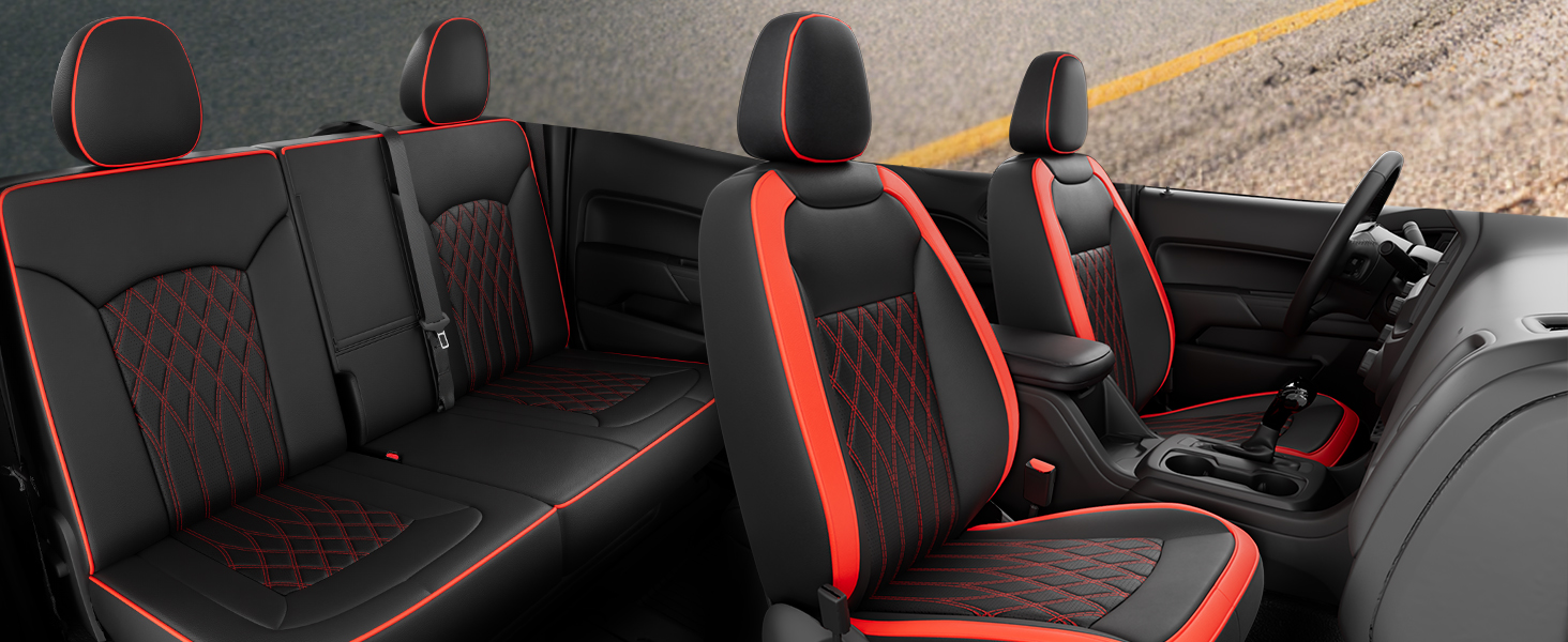 black red chevy colorado seat covers