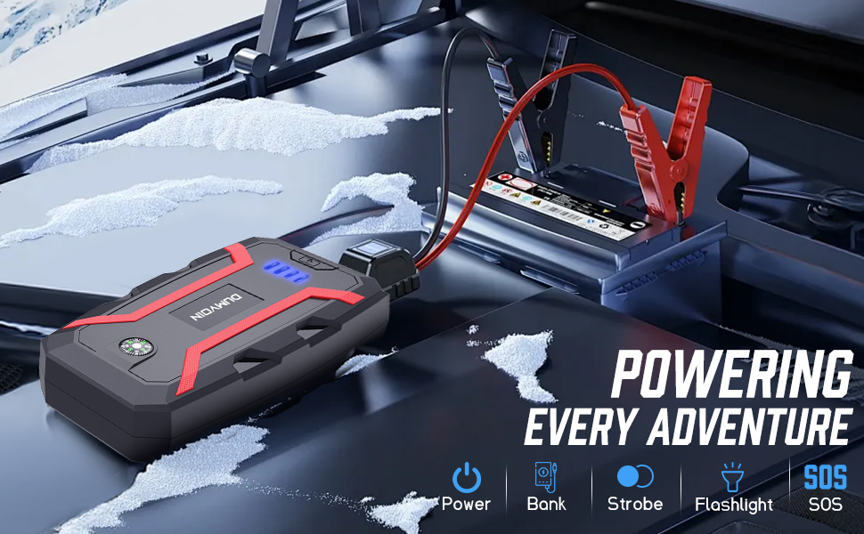 Lorrtta Jump Starter Power Pack, Portable Car Battery Booster Jump Starter