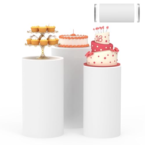 3 Pcs Round Pedestal Stand for Party Reusable Dessert Display