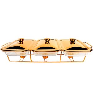 with Stainless steel Lid and Gold rack