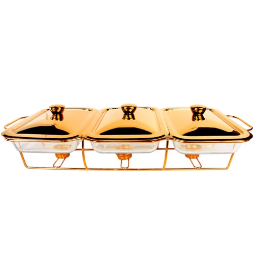 with Stainless steel Lid and Gold rack