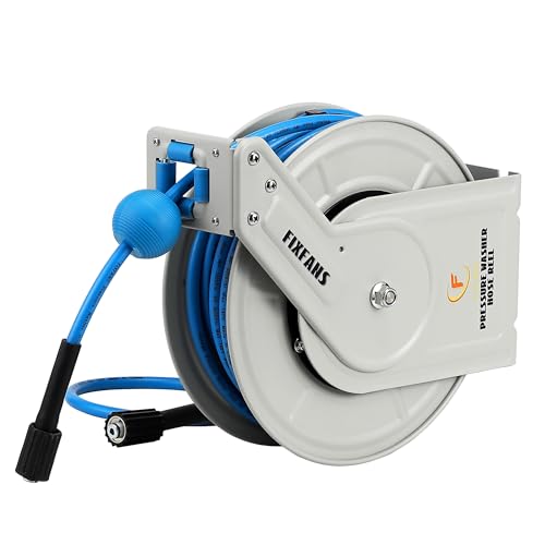 1/4" × 60ft Retractable Power Washer Hose Reel