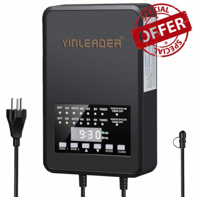 300W Low Voltage Landscape Transformer with Timer and Photocell Sensor