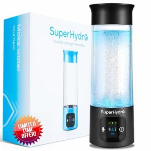 Hydrogen Water Bottle Generator - Up to 6000+ PPB Concentration - SPE/PEM Technology - Voice Reminder - High Definition Display - Alternative to Hydrogen Water Pitcher