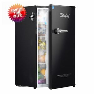 Upstreman 3.2 Cu.Ft Retro Mini Fridge with Bottle Opener