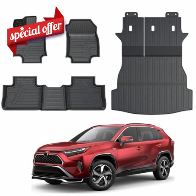 Floor Mats Set Cargo Liner with Backrest Cover for 2019-2025 Toyota RAV4(Include Hybrid)