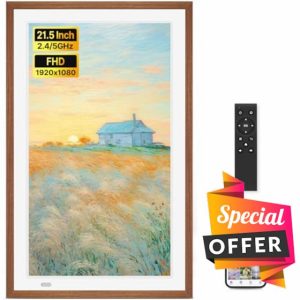 Uhale 21.5" Large Digital Picture Frame WiFi Wood with Remote Control