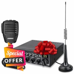ABBREE CB Radio Kit AM/FM Professional Long Range Portable CB Radio with Magnetic Mount Antenna- Full 40 Channels