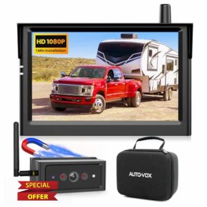 AUTO VOX Wireless Backup Camera Magnetic: 5" Portable No Wiring 1 Min Install Trailer Hitch Camera