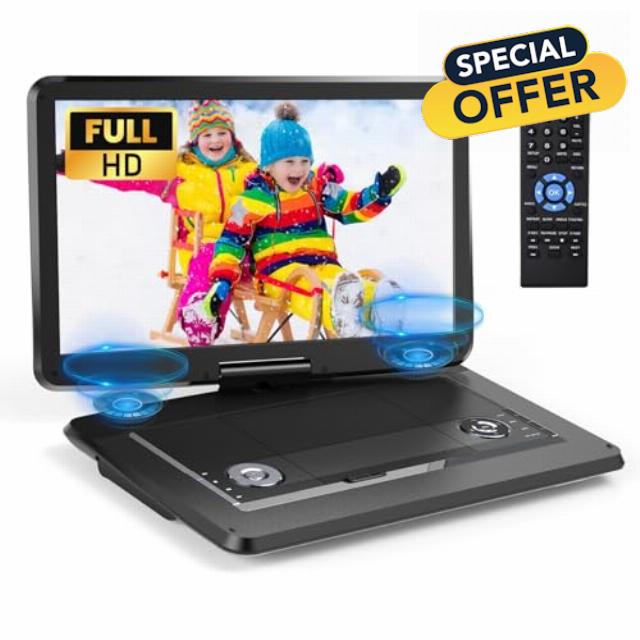 Arafuna 18" Portable DVD Player with with 5-Hour Rechargeable Battery
