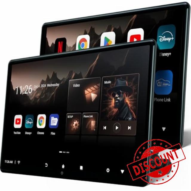 15.6 inch 4K Android.13 Car TV Headrest Monitor for Cars Back seat Rear Entertainment System