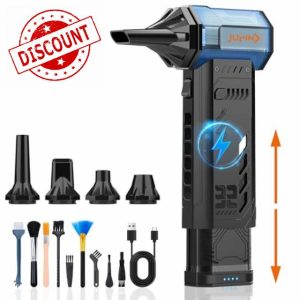 Compressed Air Duster-3000mAh Removable Battery-Long Battery Life-Electric Air Duster-32MM Super Motor-380G Wind Pressure-4pcs Nozzles-Jet Blower-for Leaves