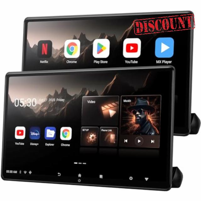 15.6 inch 4K Android Car TV Headrest Monitor for Cars Back seat Rear Entertainment System