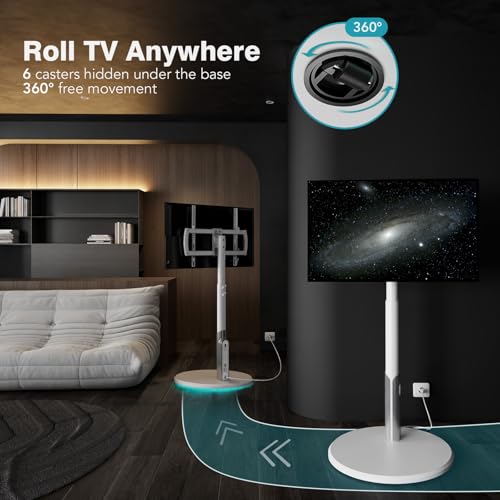Rolling TV Cart for 27-65 Inch OLED LED Monitors