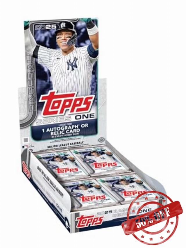 2025 Topps Series 1 Baseball Trading Card MLB Hobby 20 Pack Box (1 Autograph or Relic)
