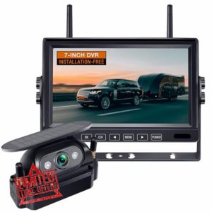 Wireless Backup Camera for RV Trailer: Solar Magnetic Easy Install 7-Inch 1080P Stable Signal HD Rear View Camera