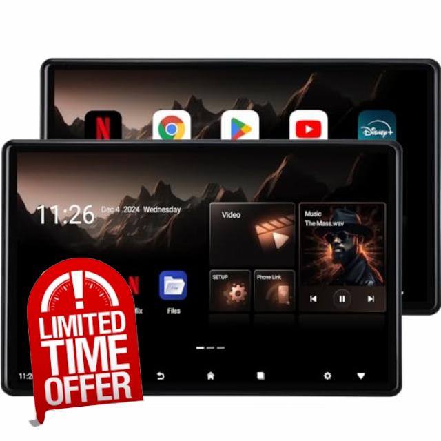 14 inch 4K Android.13 Car TV Headrest Monitor for Cars Back seat Rear Entertainment System