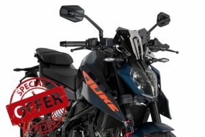 Puig 21997F New Generation Sport Windshield – Sporty Design and Aerodynamic Protection for KTM 125 Duke and KTM 390 Duke 2024-2025