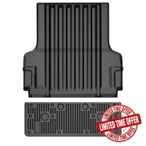 AOMSAZTO Truck Mat Compatible with 2022 2023 2024 2025 Nissan Frontier Truck Bed Mat Tailgate Liner Replacement for 2025 Frontier Accessories(5FT Bed Mat+Circle Style Tailgate Mat)