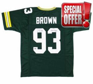Gilbert Brown Autographed/Signed Green Bay Custom Green Jersey with "The Gravedigger" Inscription