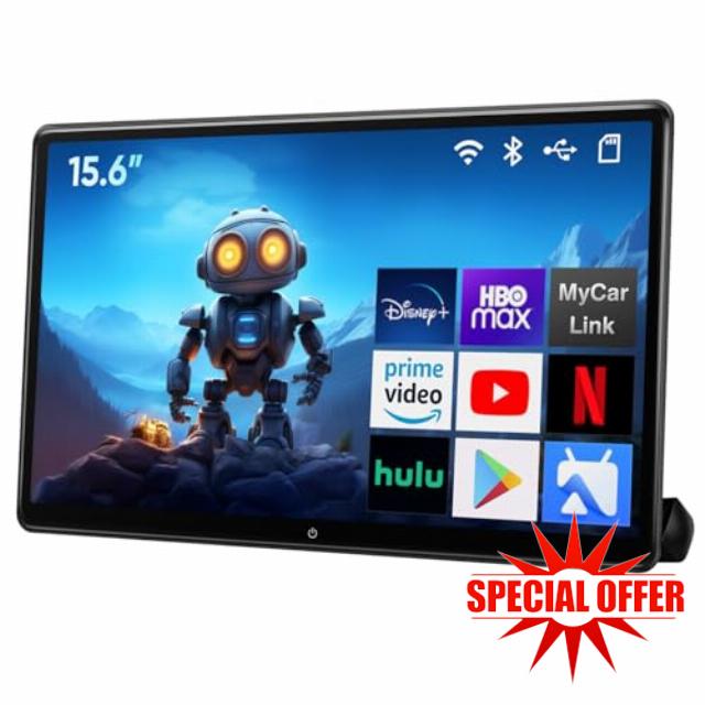 15.6 inch Portable Android Car TV Headrest Monitor