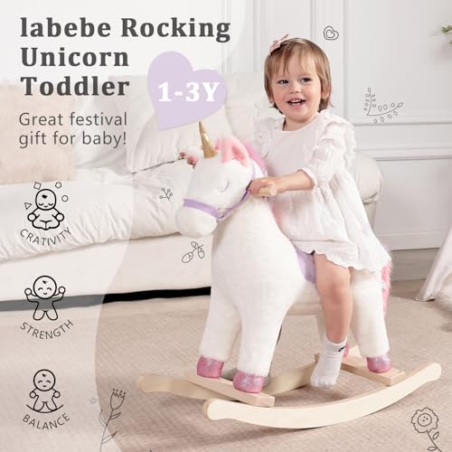 Baby Unicorn Rocker Gift for 12M+ Baby Girls Boys(Purple)