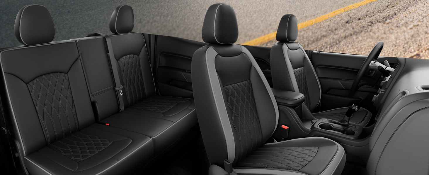 black grey chevy colorado seat covers