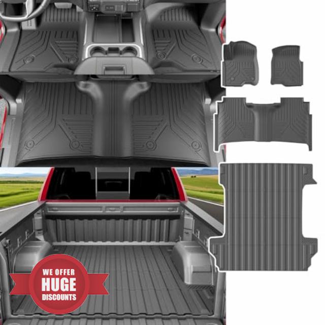 5.82FT Bed Mat Floor Mat Compatible with 2019-2025 Chevy Silverado GMC Sierra 1500 Crew Cab Truck Bed Liner Replacement for 2019-2025 Chevy Silverado Accessories