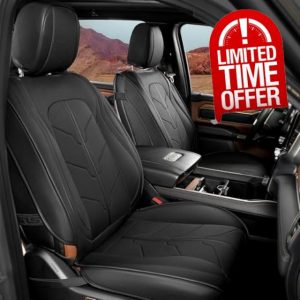 Seat Covers for 2009-2025 Dodge Ram 1500 2500 3500 Crew & Quad Cab Bighorn/Laramie/Tradesman/Rebel/Limited/SLT/Lonestar with Waterproof Faux Leather