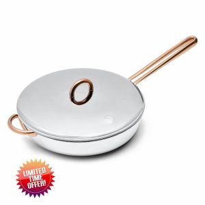 Great Jones Deep Cut 3-Quart Stainless Steel Sauté Pan | Hybrid Skillet & Sauté Pan with Sloped Sides