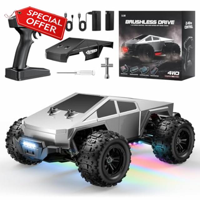 WayEee Brushless RC Cybertruck Fast Cars Toys for Adults and Boys 8+